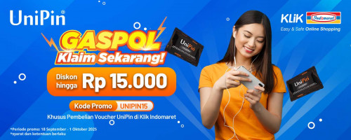 Gaspol! Klaim Diskon Voucher UniPin hingga Rp 15.000 di Klik Indomaret!
